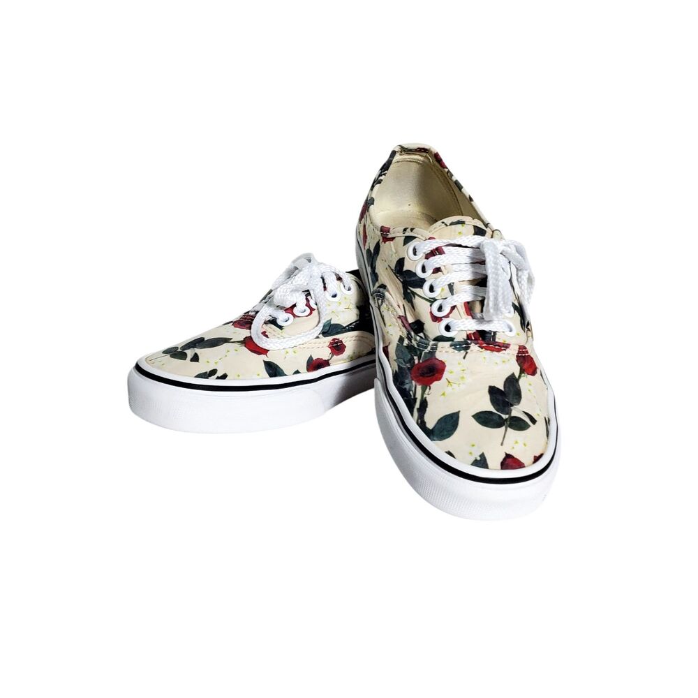 Vans Authentic Off the Wall Floral Rose Print Sneakers Women's Size 8